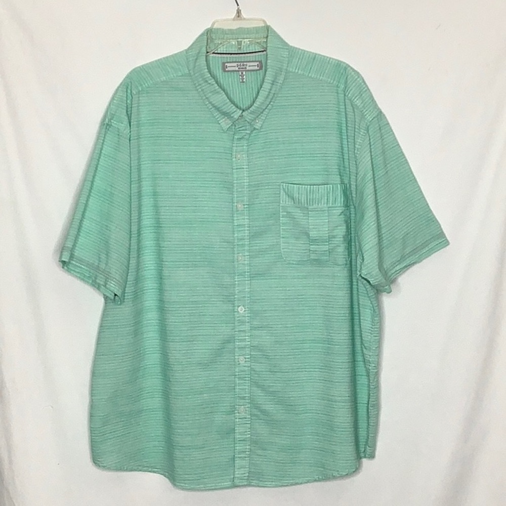 Light Green Casual Button Down Camp Shirt Size 3X